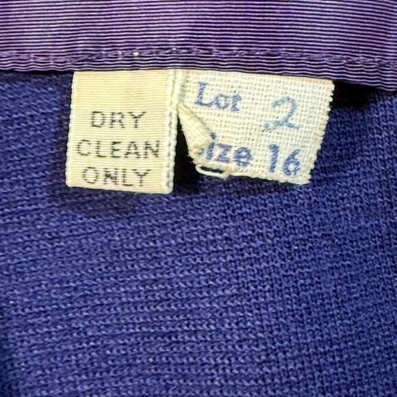 Vintage 60s Draper’s of California Navy Mod Dress Pink Trim Women’s 16 - Medium - Picture 9 of 9